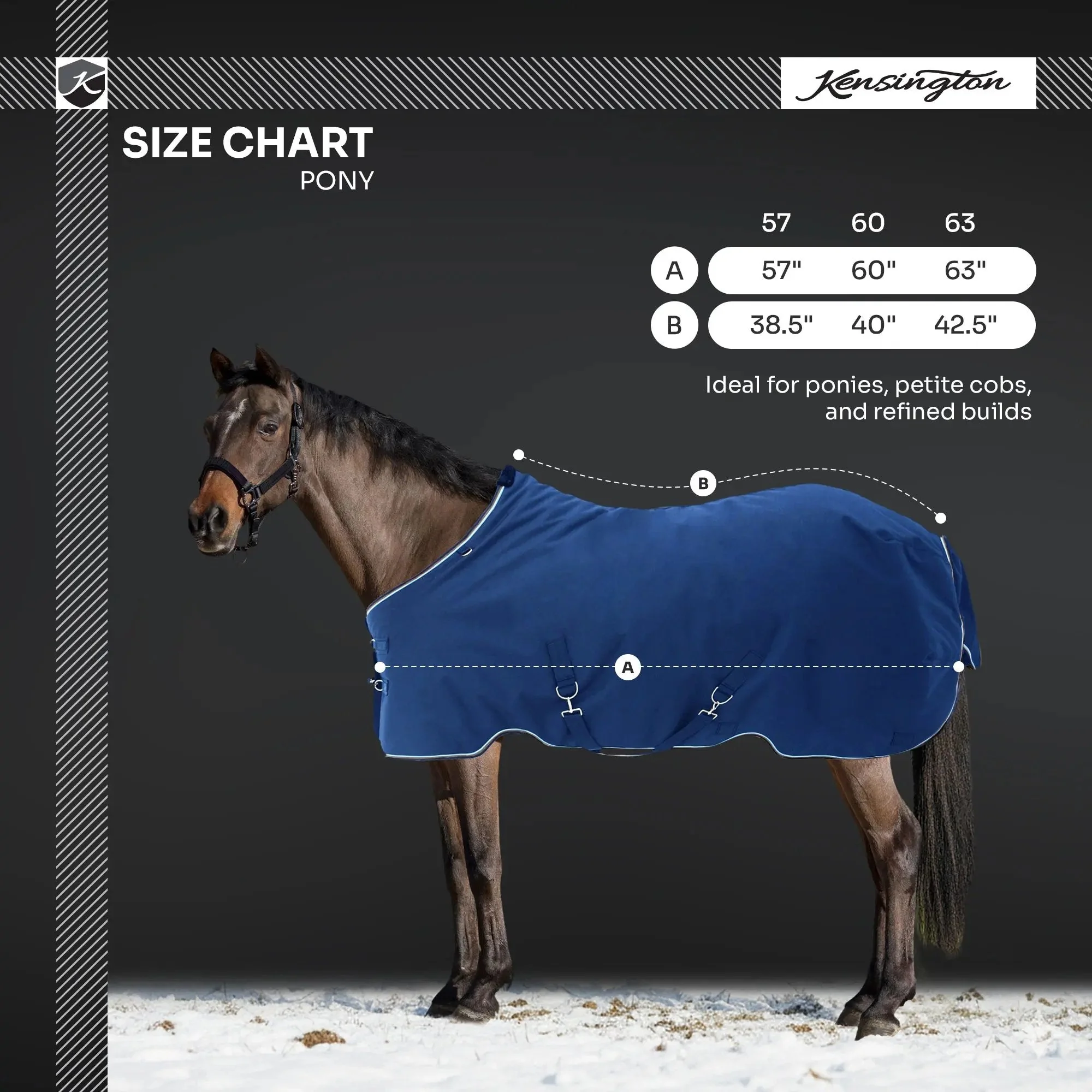 1200D 180G Medium Weight Waterproof & Breathable Pony Winter Turnout - Image 10