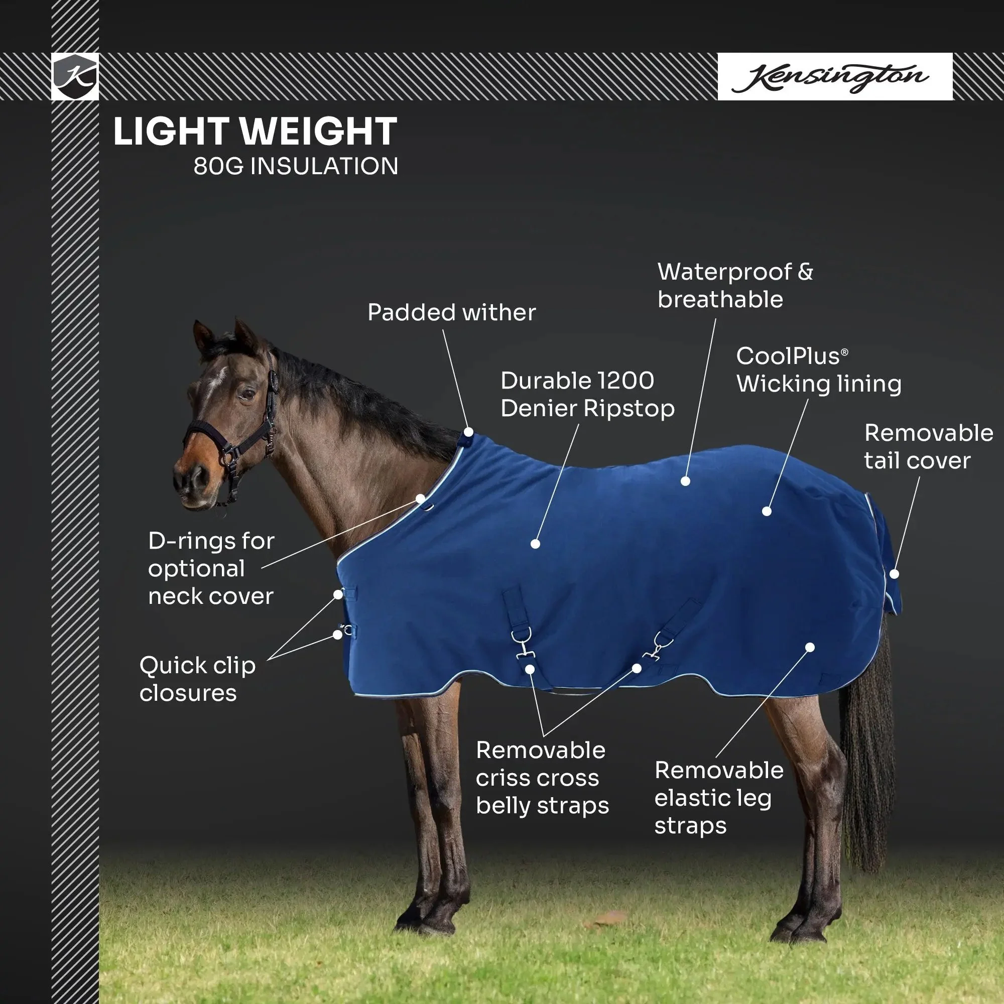 1200D 80G Light Weight Waterproof & Breathable Pony Winter Turnout - Image 9
