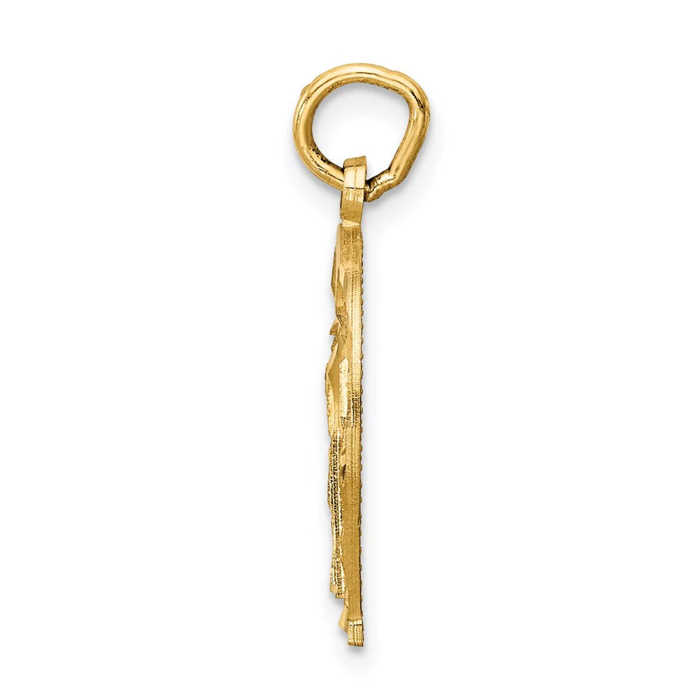 14k Yellow Gold Horseshoe Charm or Pendant - Image 2