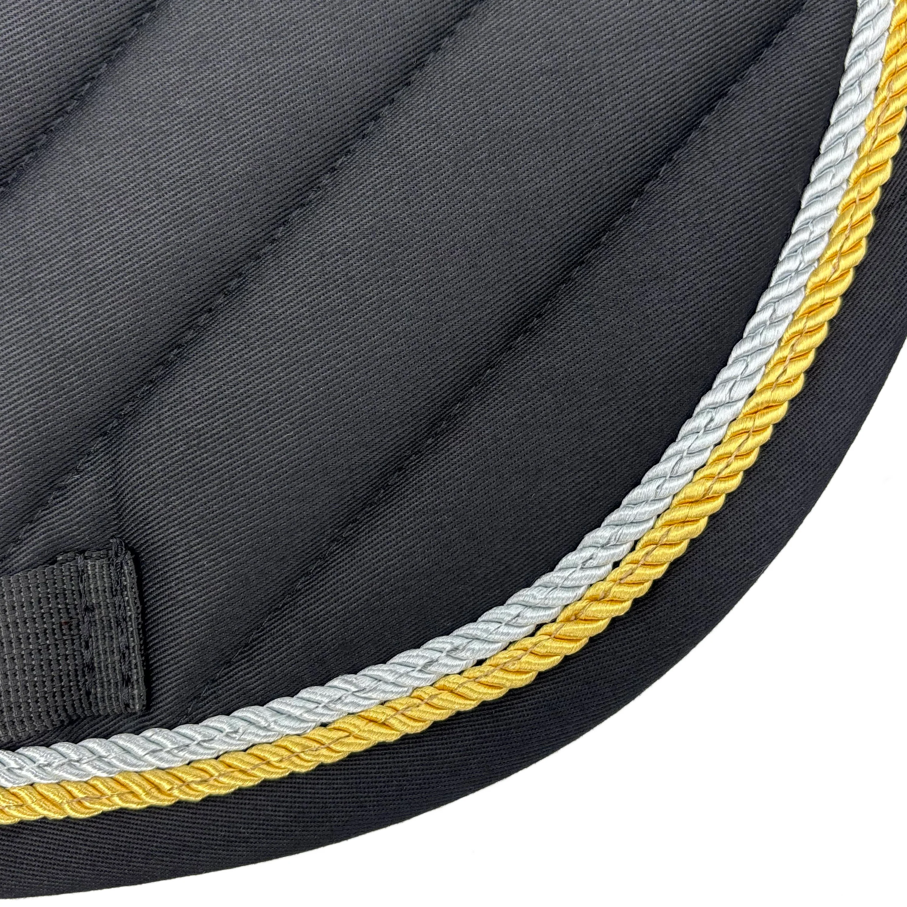 Black Cotton Oblique Euro Saddle Pad - Image 3