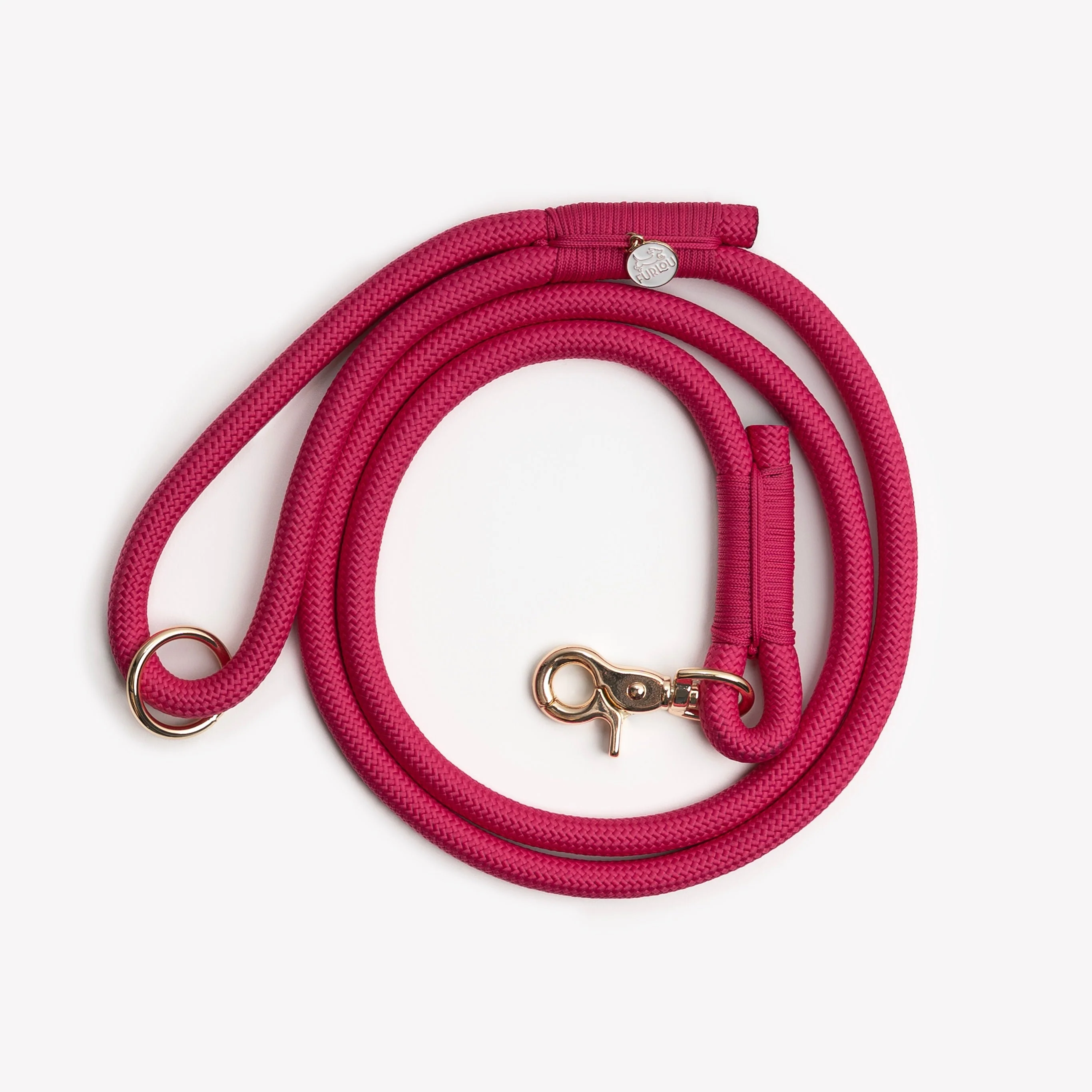 Braided Rope Leash -Magenta