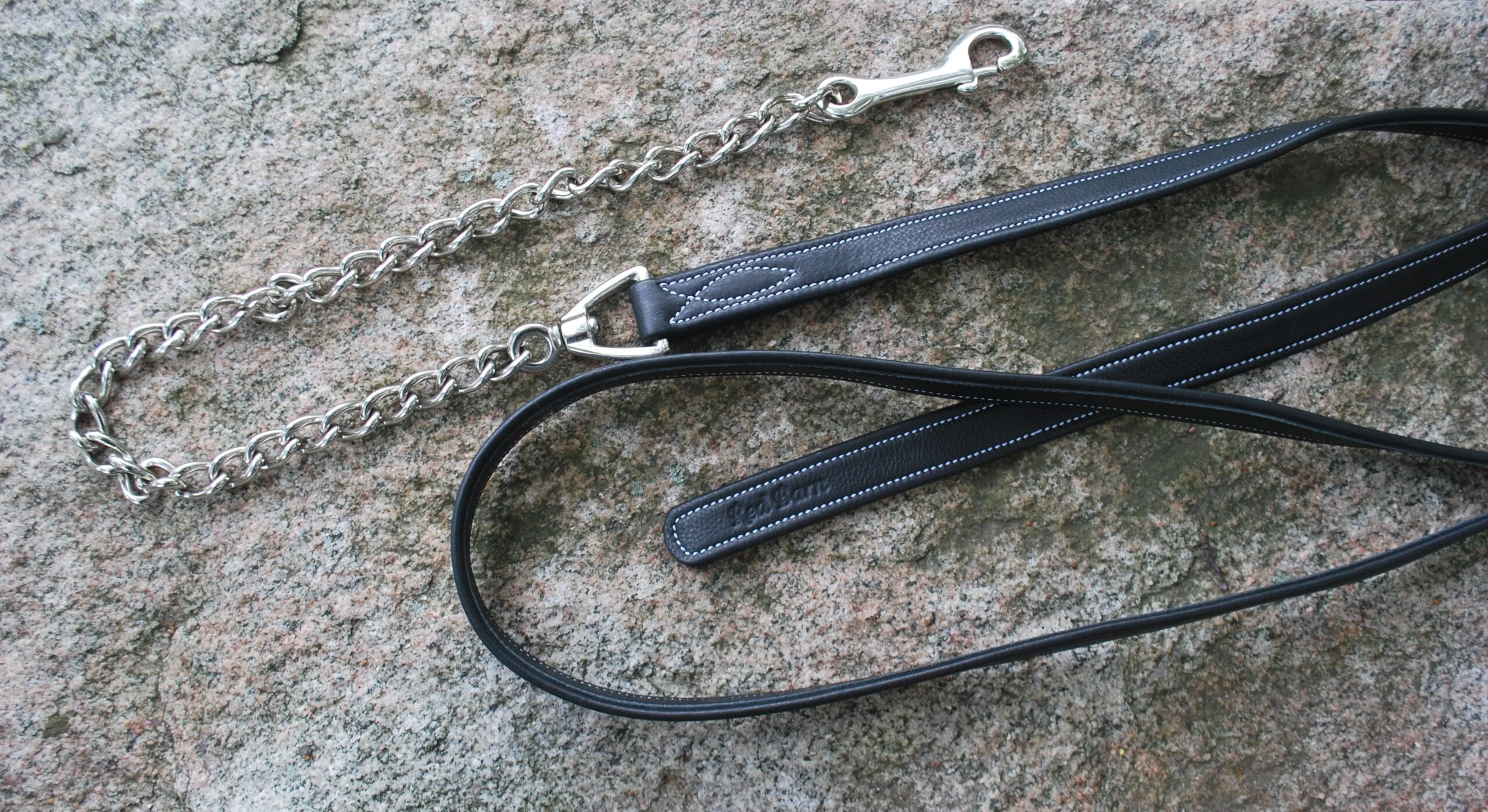 Calf Lined Leather Lead w/Chain