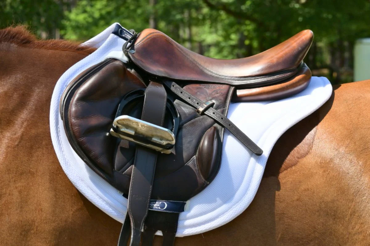 Contour Jump Mesh Saddle Pad with Quick Dry Cotton Lining in Navy, White or Black - Image 2
