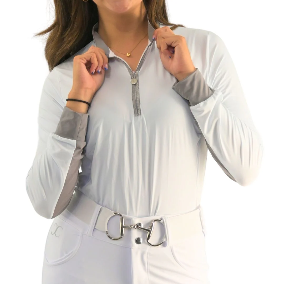 Cool and Comfortable White Sun Shirt with Glitter Bars - Image 10