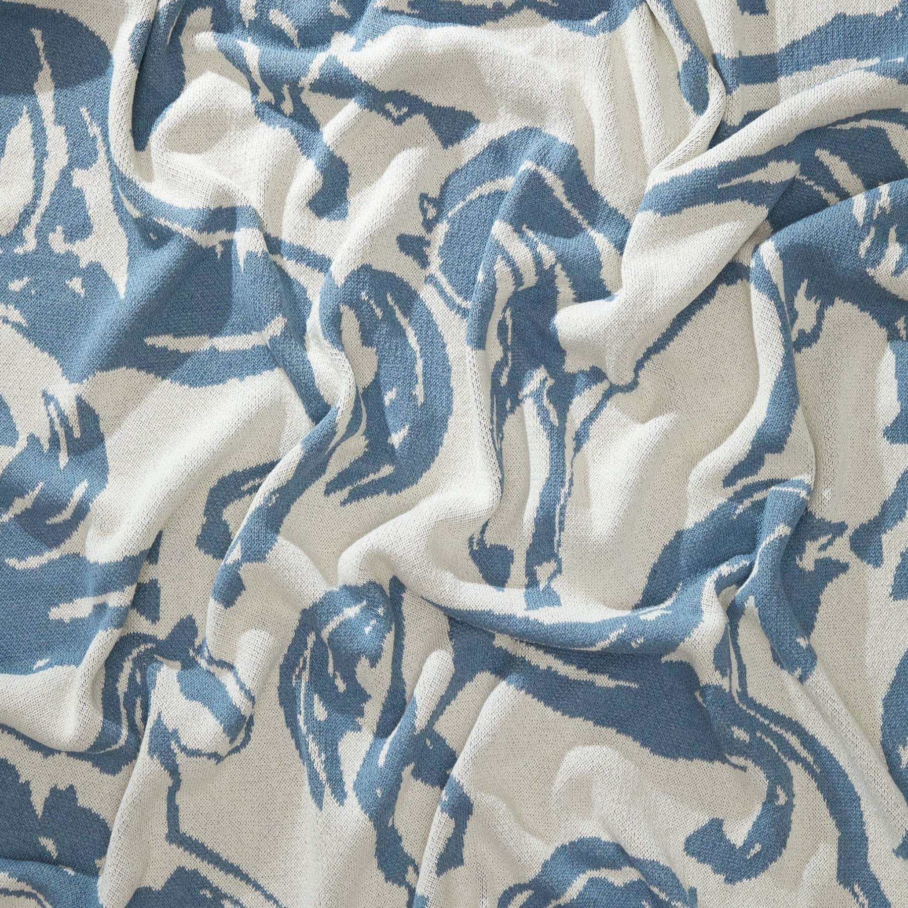 Cotton Sustainable Knit Throw Blanket - Equestrian Abstract Horse - Image 6