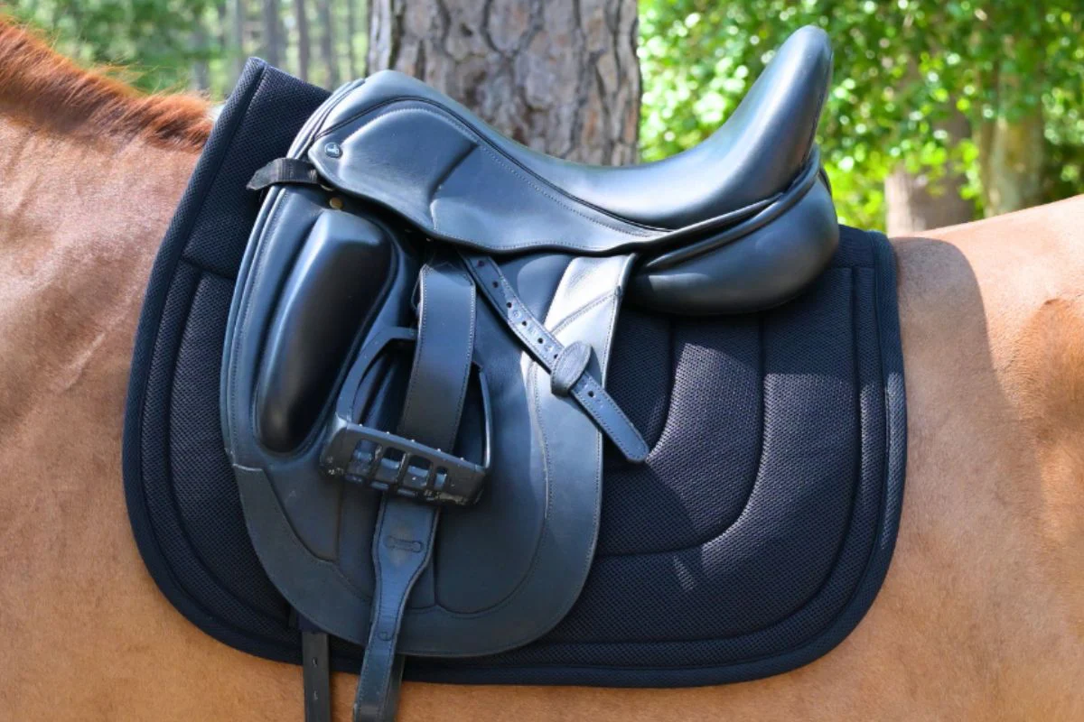 Dressage Mesh Saddle Pad with Quick Dry Cotton Lining in Navy, White or Black - Image 7