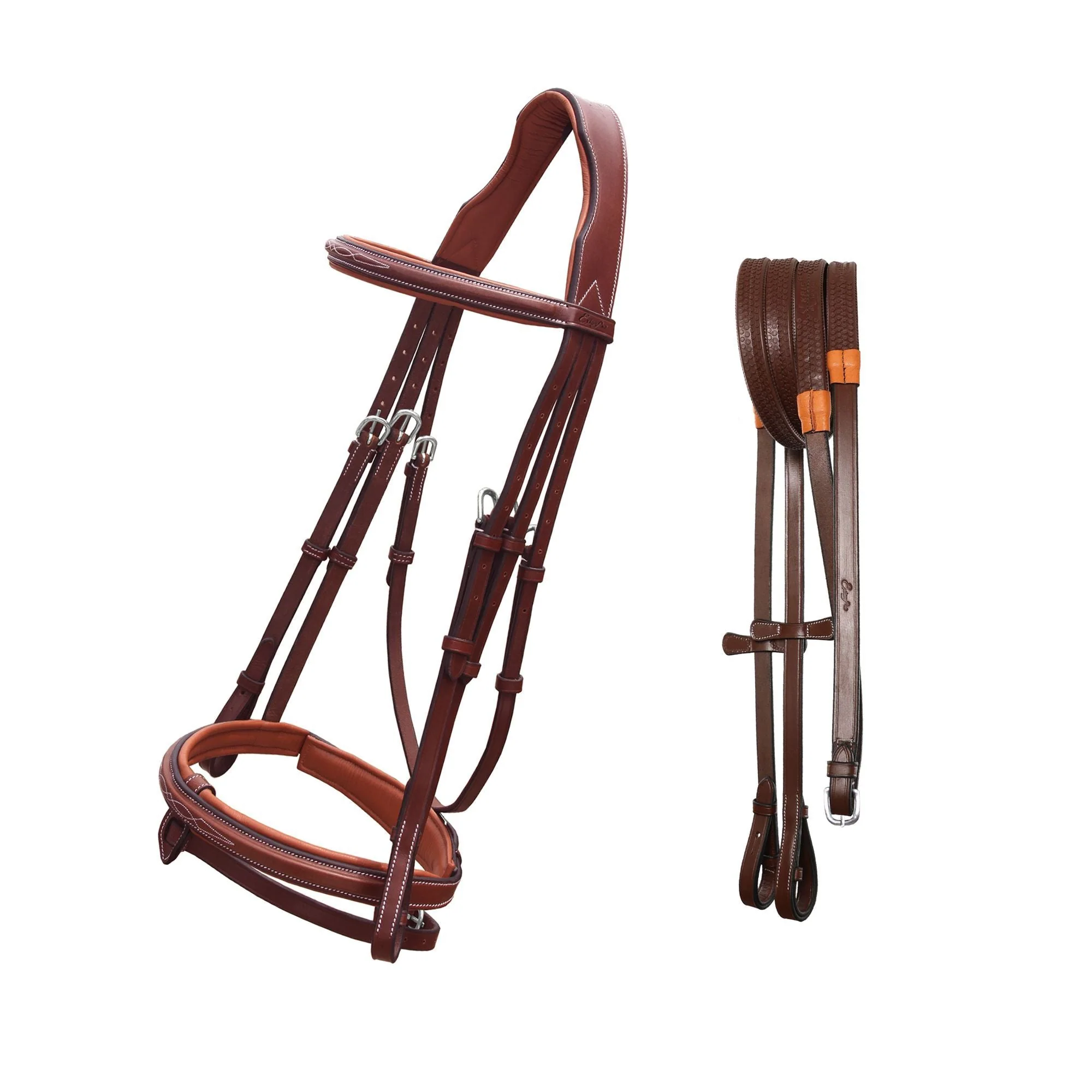 ExionPro Mono Crown Snaffle Bridle w/Rubber Reins - Image 3