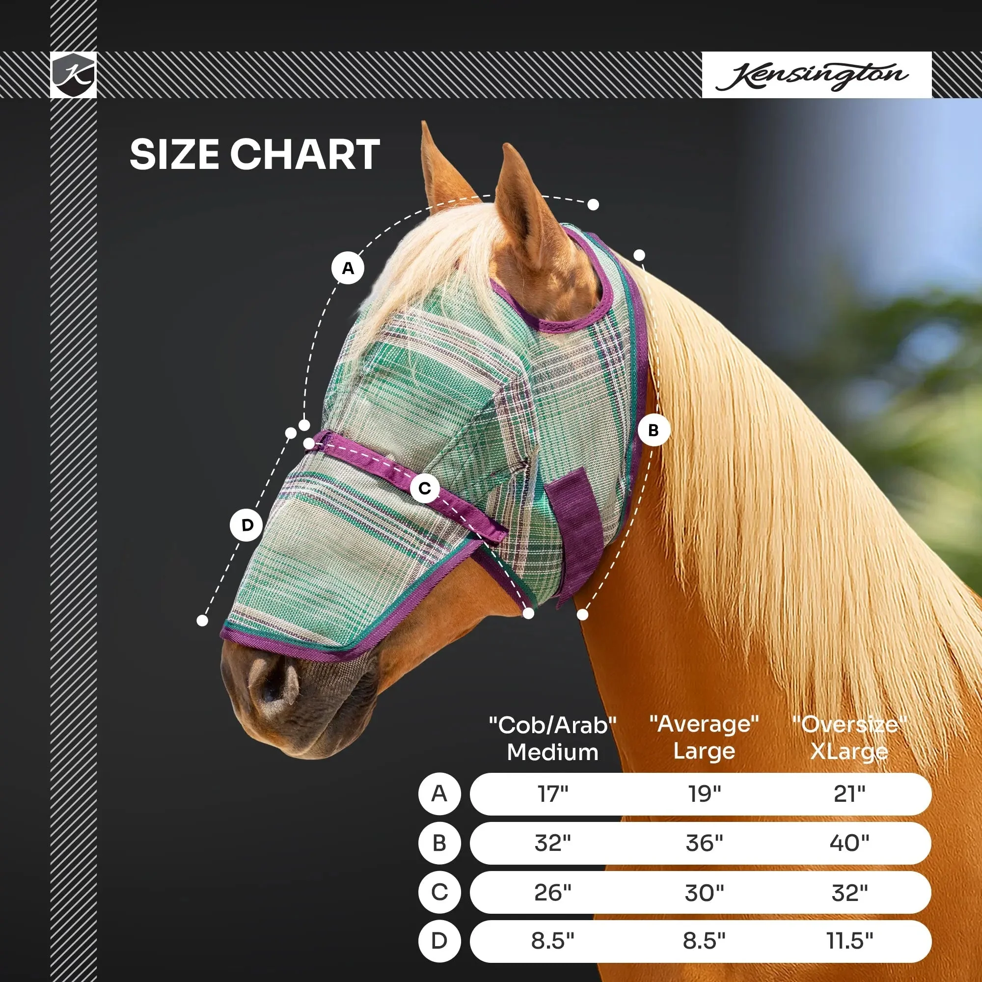 Fly Mask with Removable Nose - 73% UV Blocking - Image 7