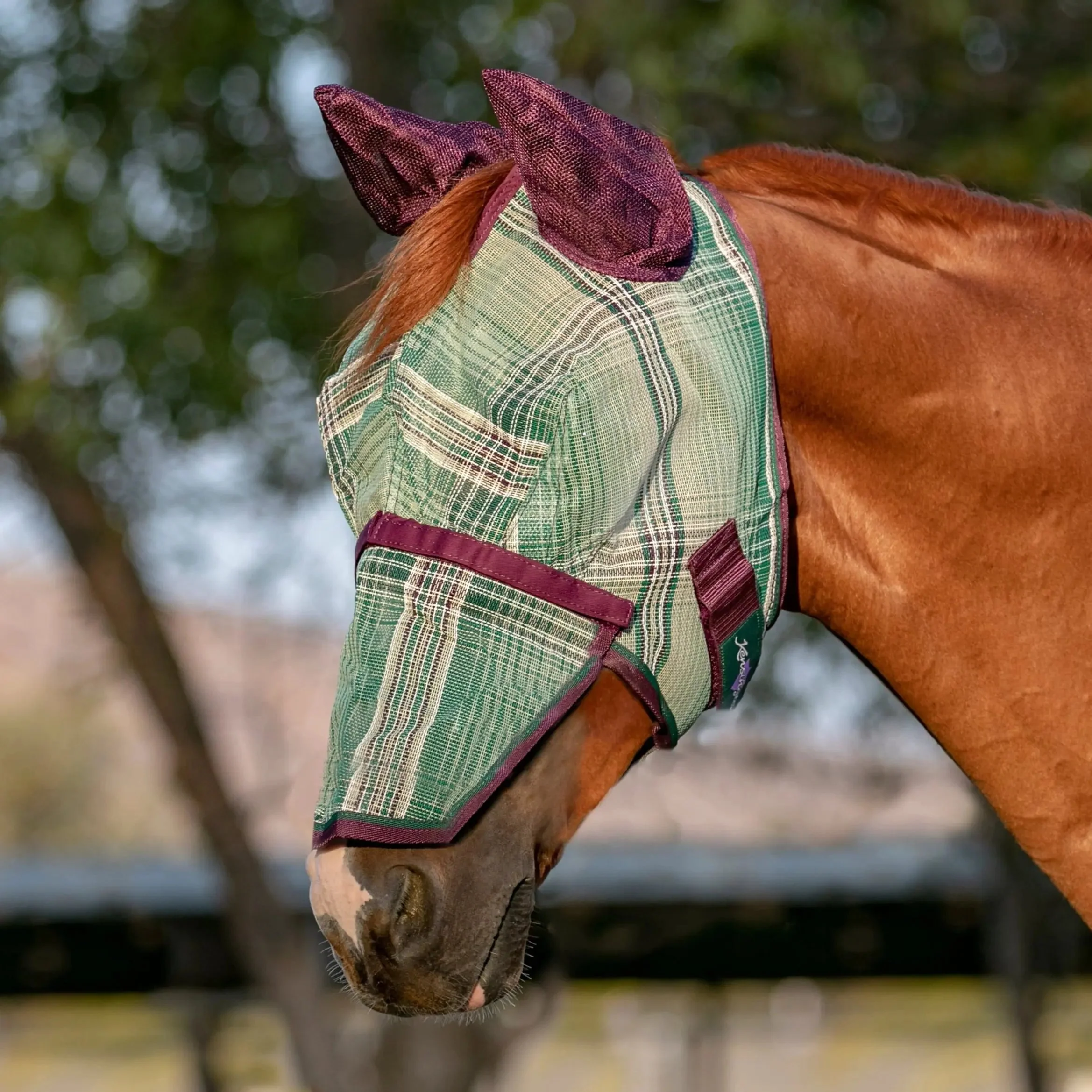 Fly Mask with Removable Nose and Soft Mesh Ears - 73% UV Blocking - Image 17