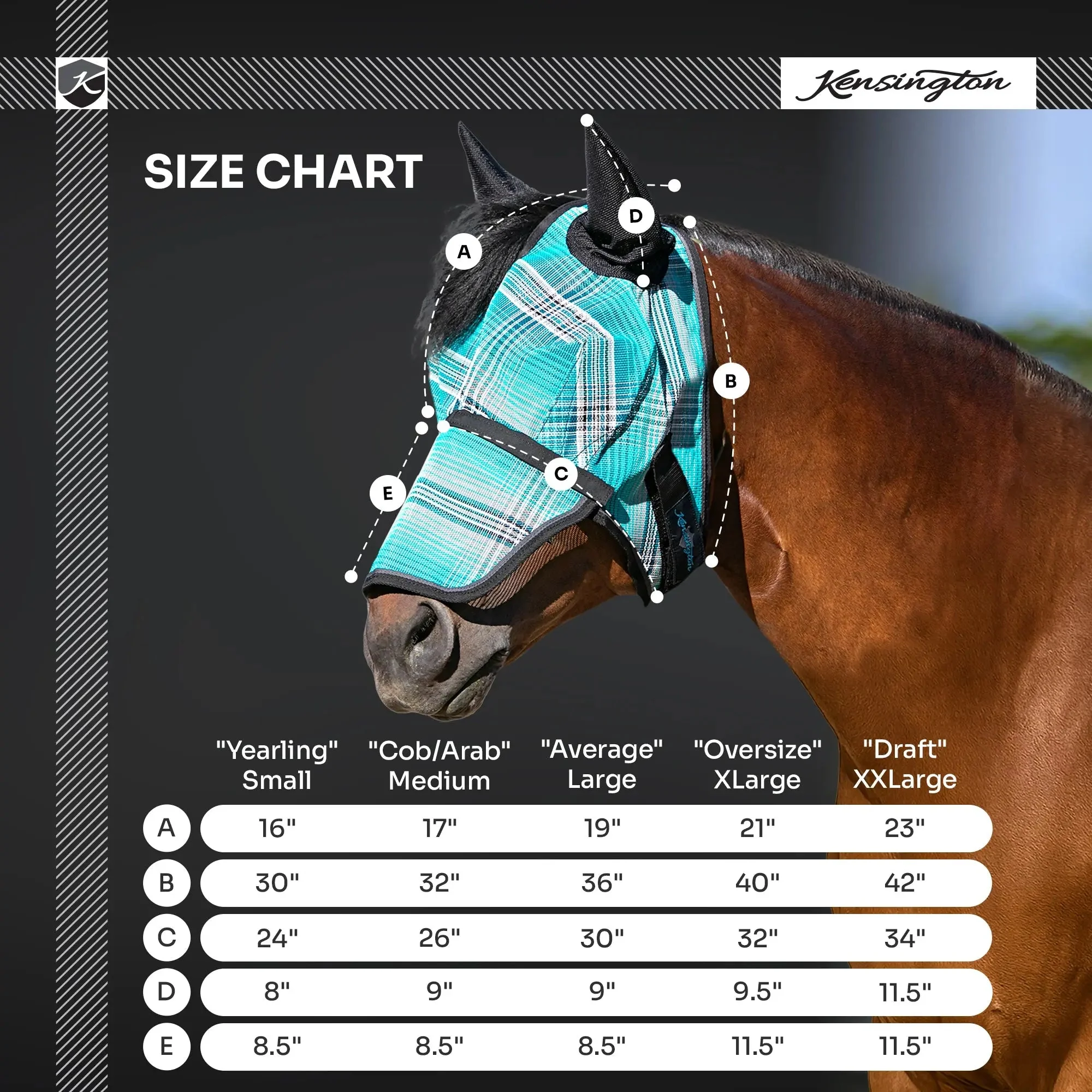 Fly Mask with Removable Nose and Soft Mesh Ears - 73% UV Blocking - Image 9