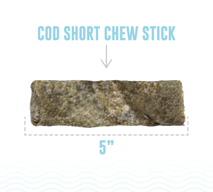 Hand Wrapped Cod Skin Short 5" Chew Sticks for Dogs - Image 2