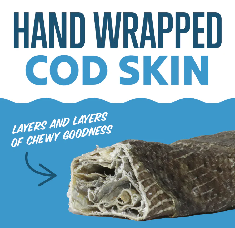 Hand Wrapped Cod Skin Short 5" Chew Sticks for Dogs - Image 5