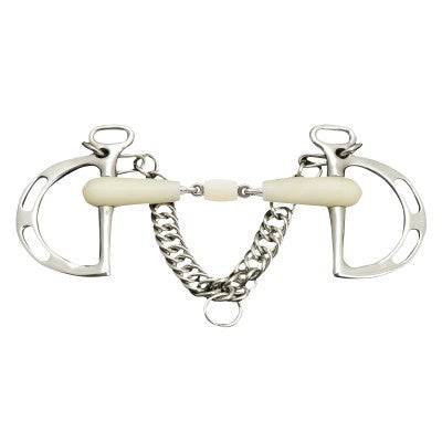 Happy Mouth Double Jointed Slotted Kimberwick w/Roller Bit