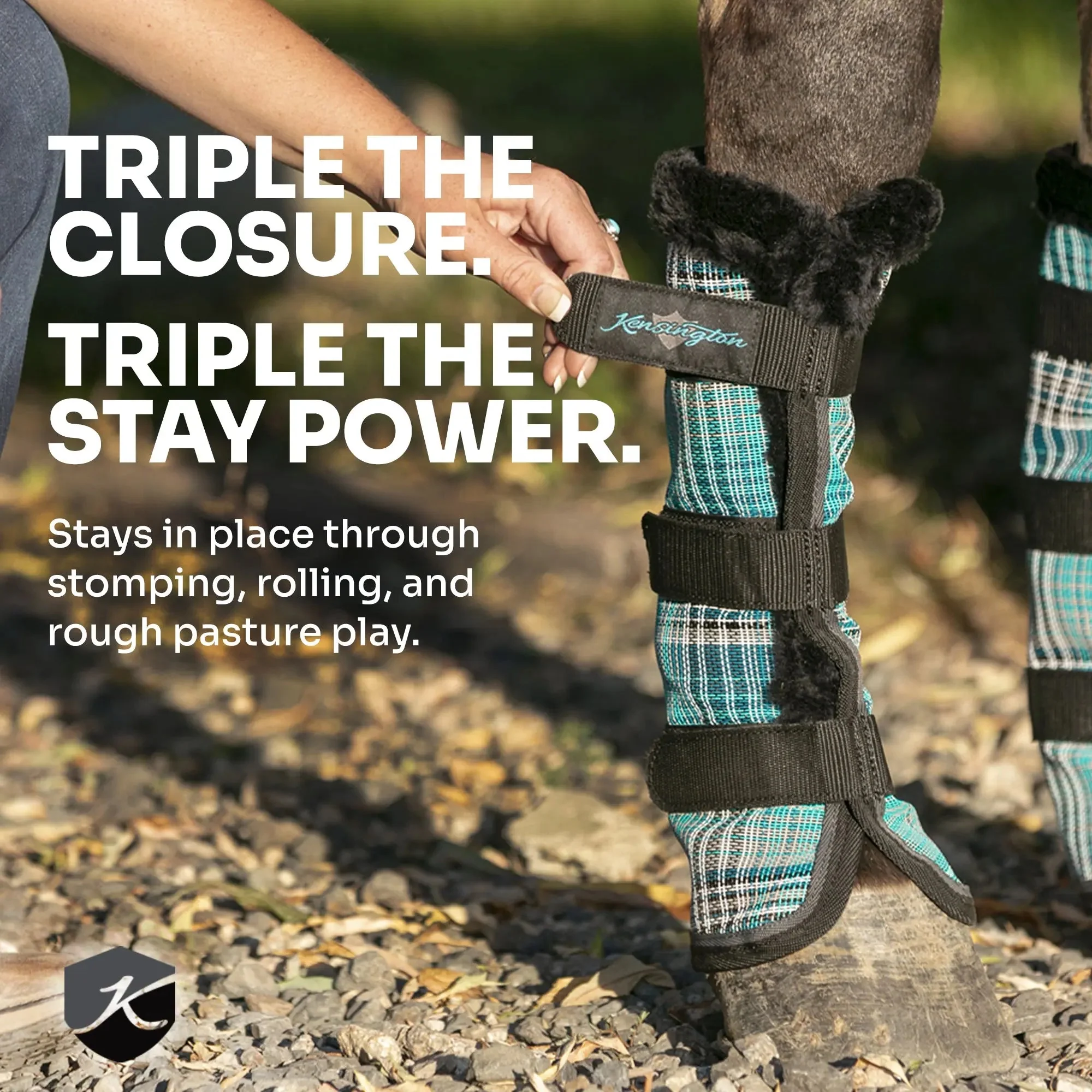 Horse Fly Boots with Fleece - Pair - Image 13