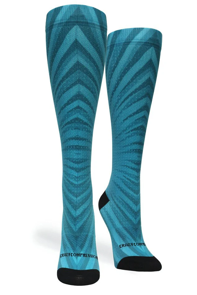 Never Quit Blue Compression Socks
