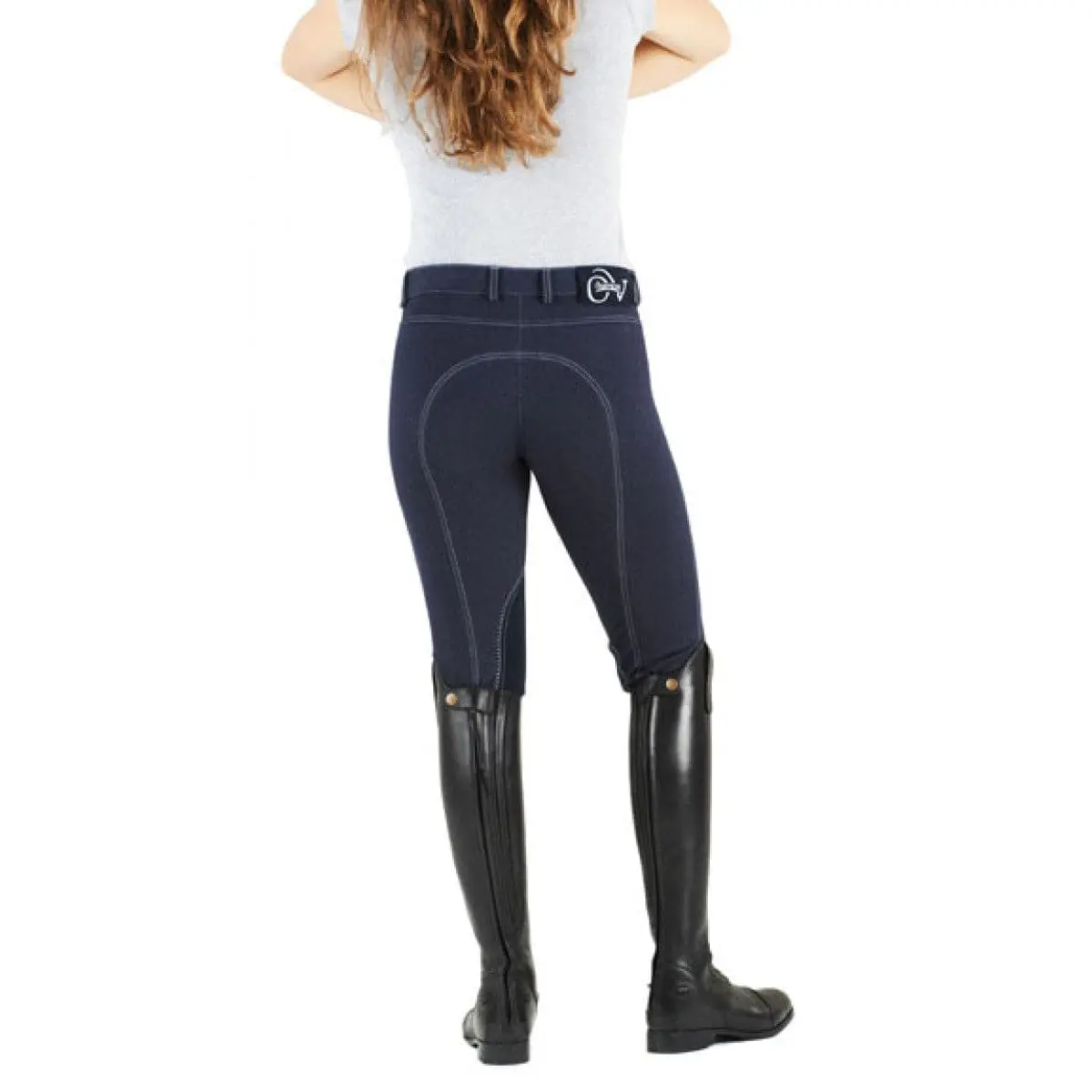 Ovation® SoftFLEX Front Zip Classic Knee Patch Breeches - Ladies' - Image 3