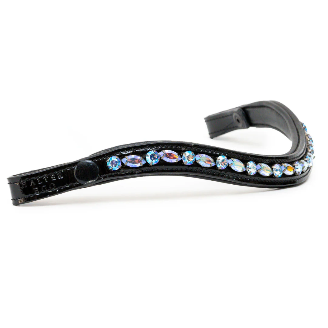 Paris Navette Crystal Patent Midline Browband - Light Sapphire Shimmer - Image 3