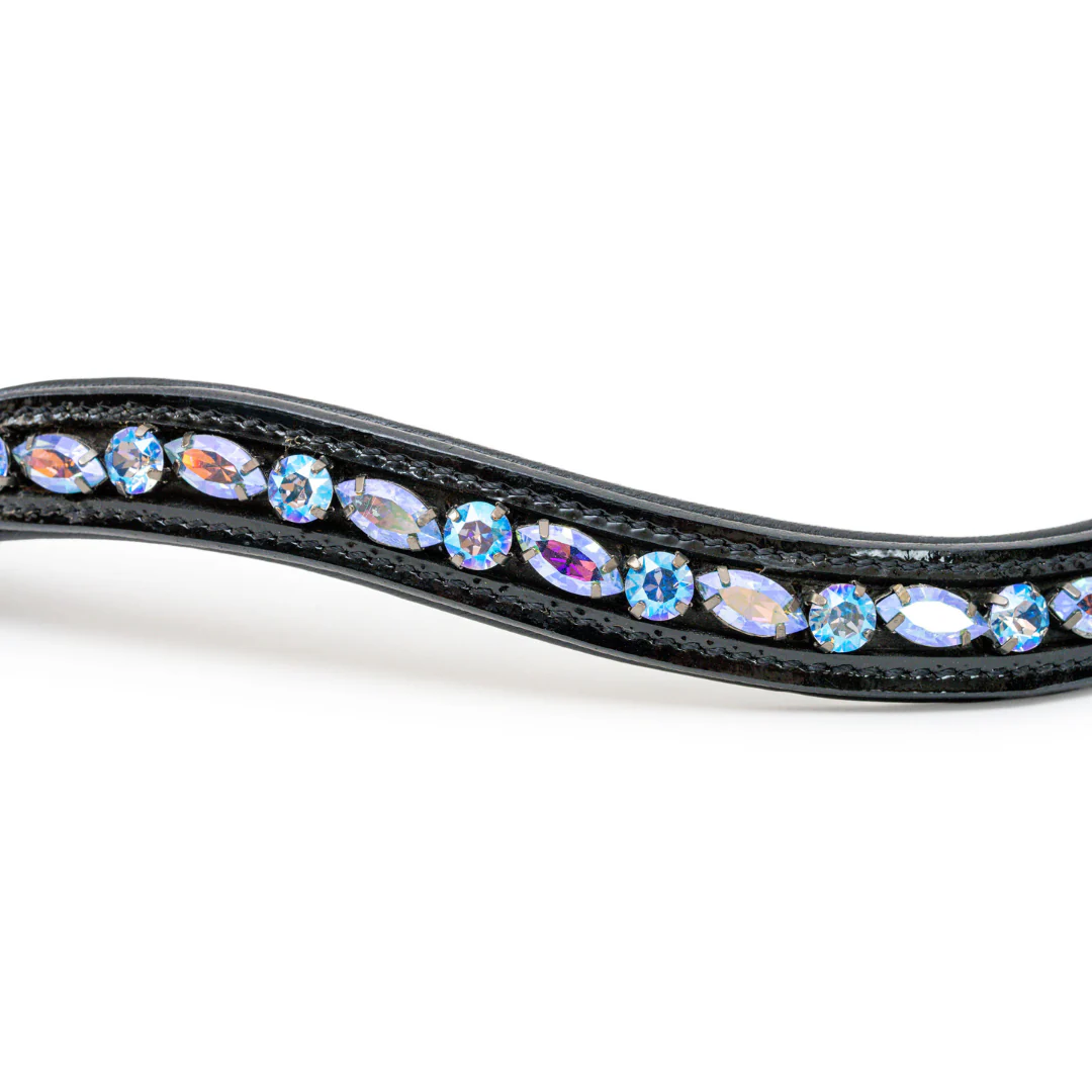 Paris Navette Crystal Patent Midline Browband - Light Sapphire Shimmer - Image 4