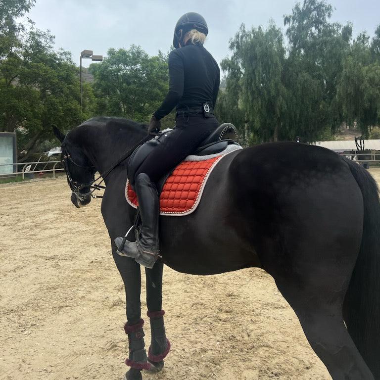 Satin Classic Dressage Saddle Pad - Rust - Image 6