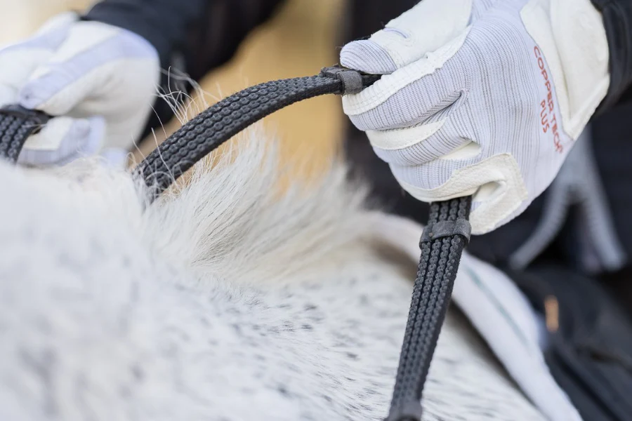 Sure Grip Rubber Reins with 4" Rein Stops-Superb Slim Rubber Woven Grip - Image 12