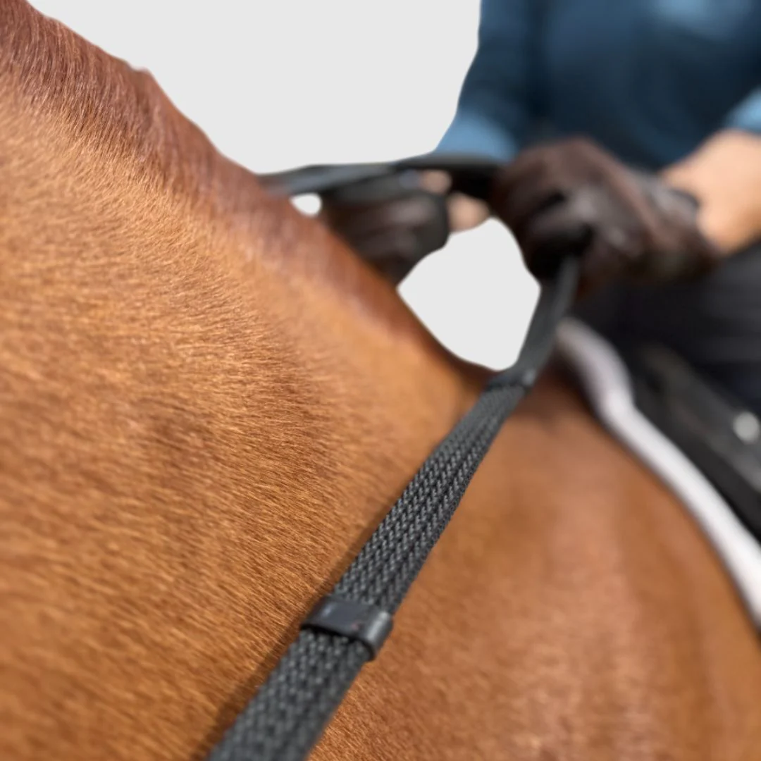 Sure Grip Rubber Reins with 4" Rein Stops-Superb Slim Rubber Woven Grip - Image 2