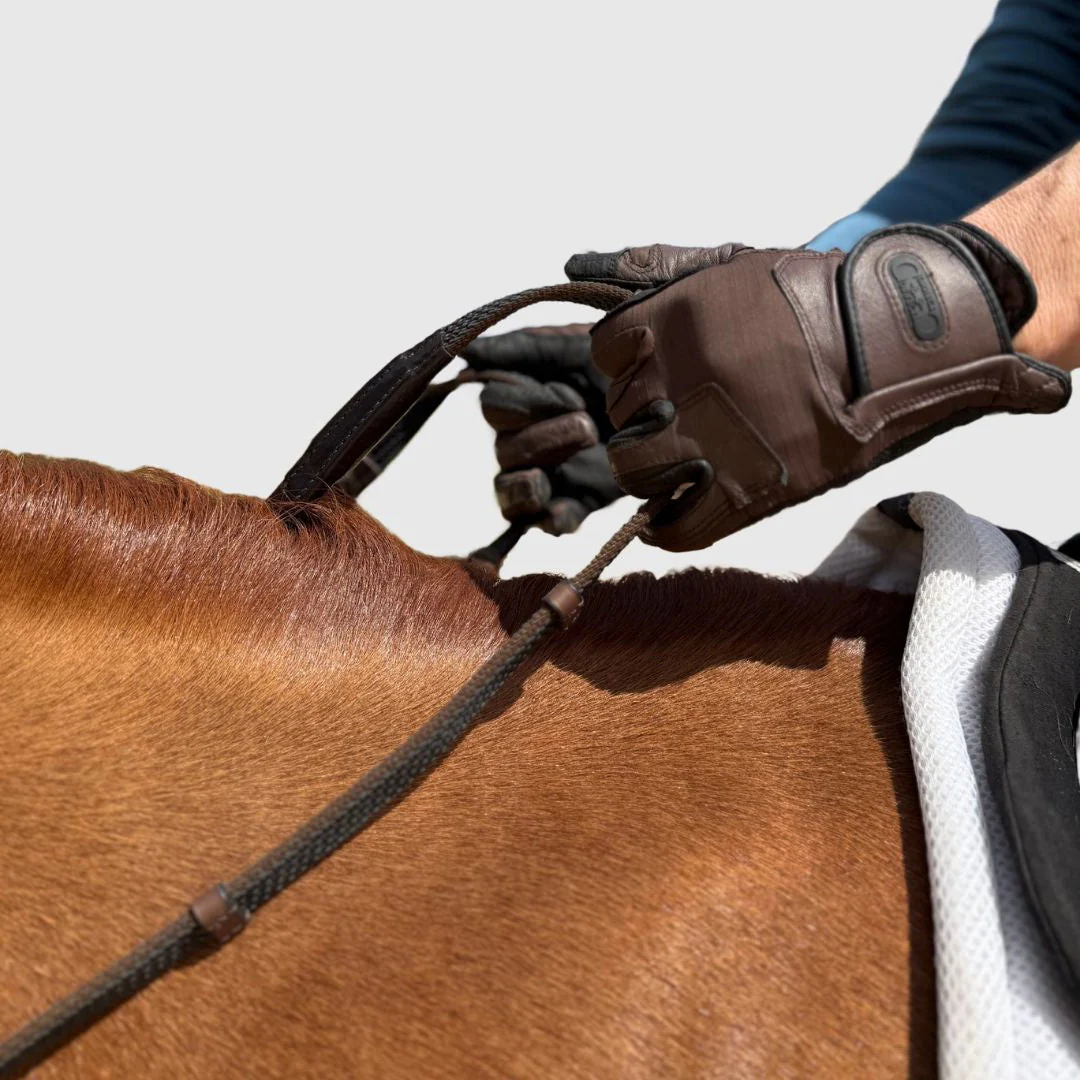 Sure Grip Rubber Reins with 4" Rein Stops-Superb Slim Rubber Woven Grip - Image 3