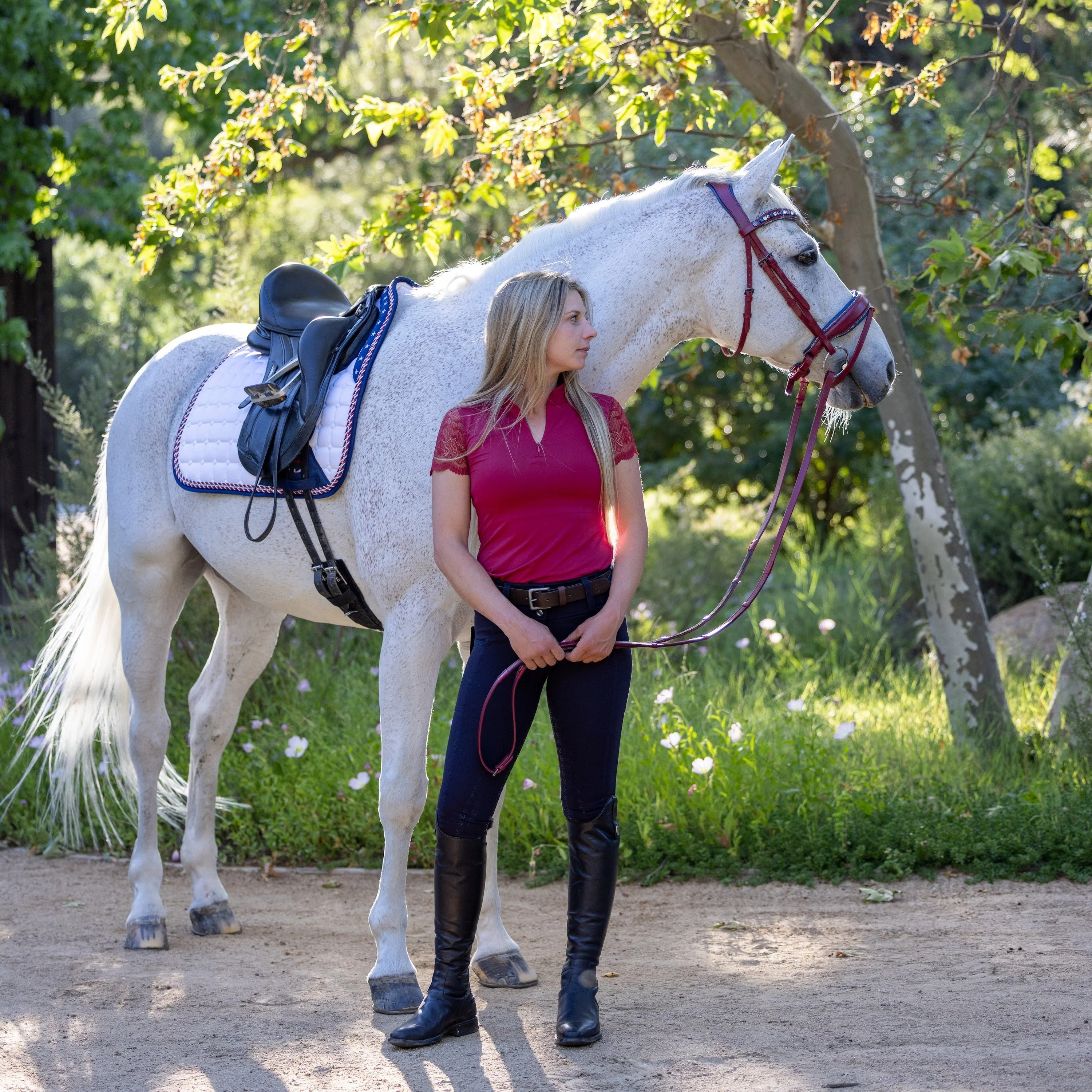 TEAM USA Satin Classic Dressage Saddle Pad - Image 3