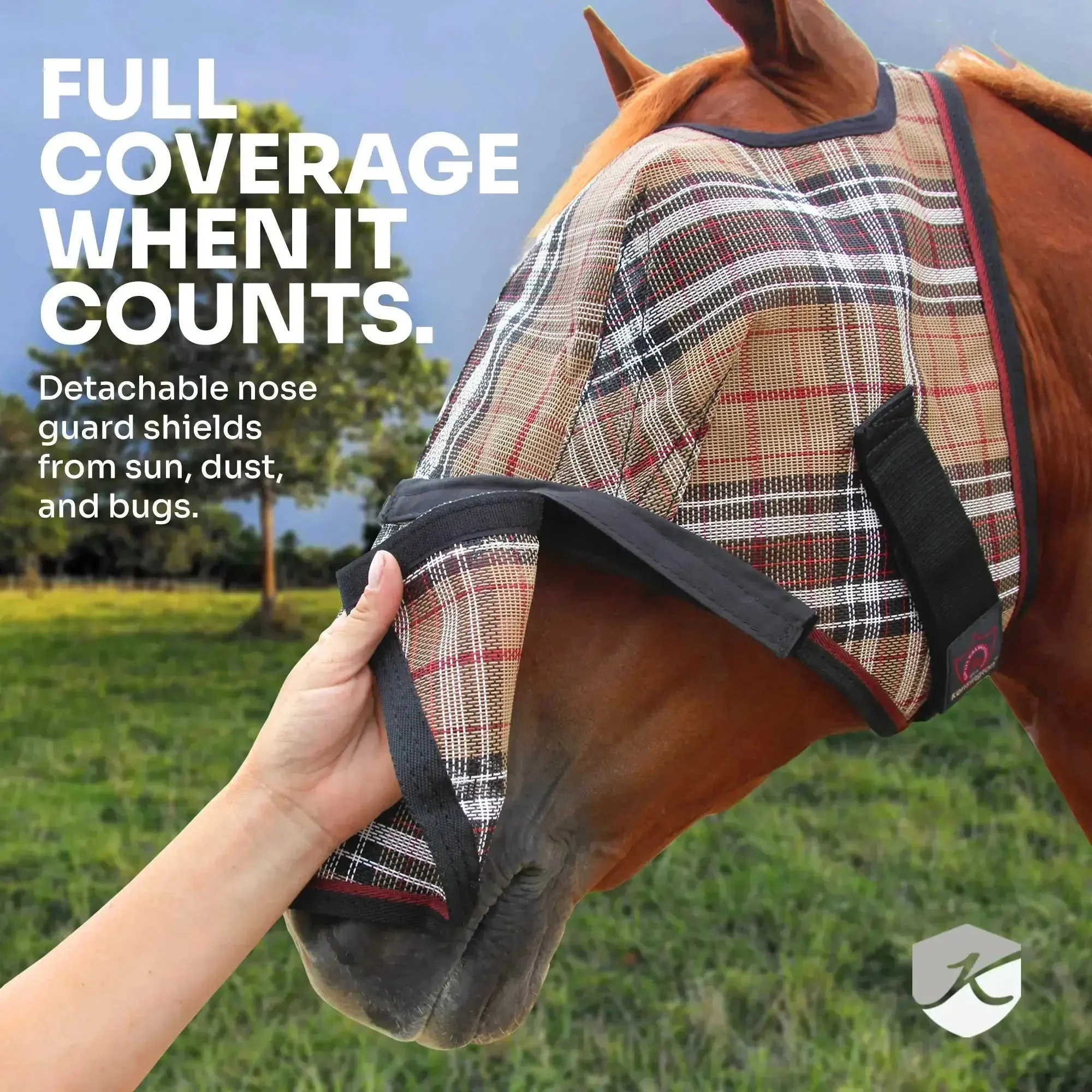 UViator CatchMask - Soft Mesh Ears with Forelock Opening and Removable Nose - 90% UV Blocking - Image 13