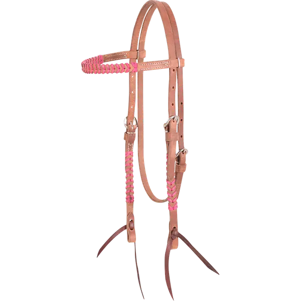 Western Browband Headstall with Colored Lace - Image 5